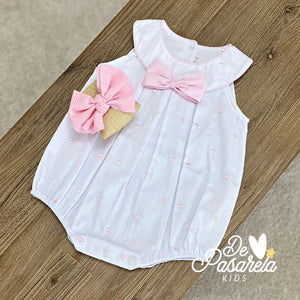 Pink Polka Dots Bubble Romper for Baby Girl - Karina Style 2