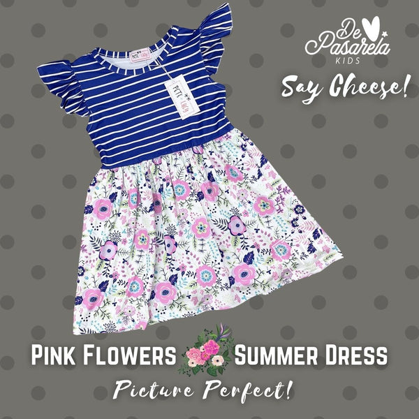 Pink Flowers Summer Dress