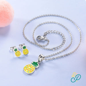 Cute Stainless Steel Pineapple Jewelry Set
