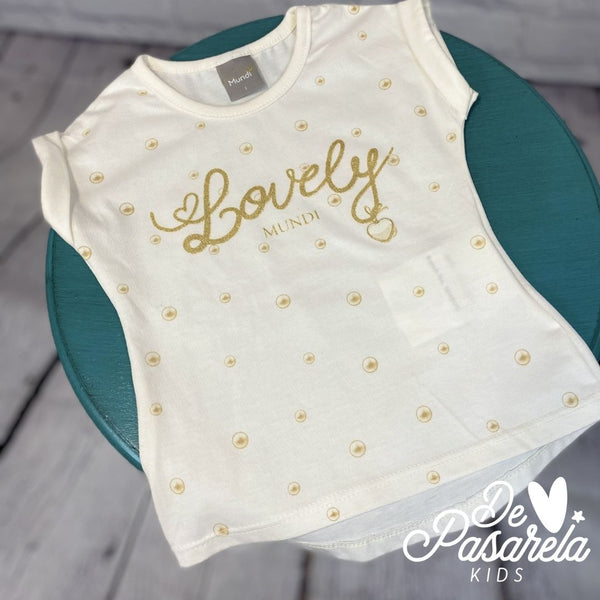 Lovely Shirt & Leggings Set for Toddler Girl - Navy, Gold & Ivory