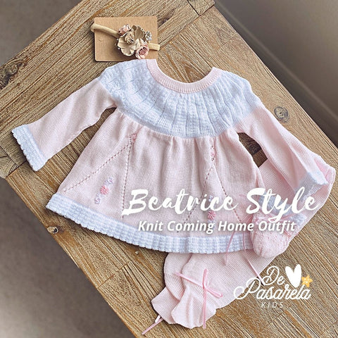 Coming Home Pink Knitted Dress Set - Beatrice Style