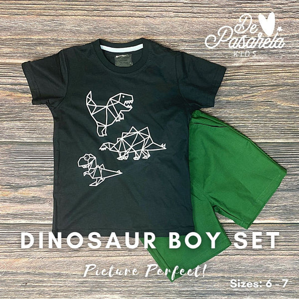 Dinosaur Boy Set - Green Shorts