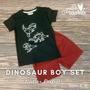Dinosaur Boy Set - red shorts
