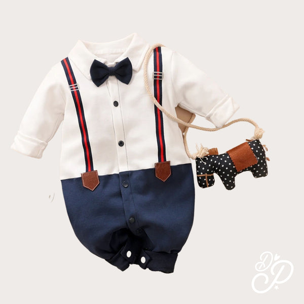 Gentleman Bow Strap Jumpsuit for baby boy