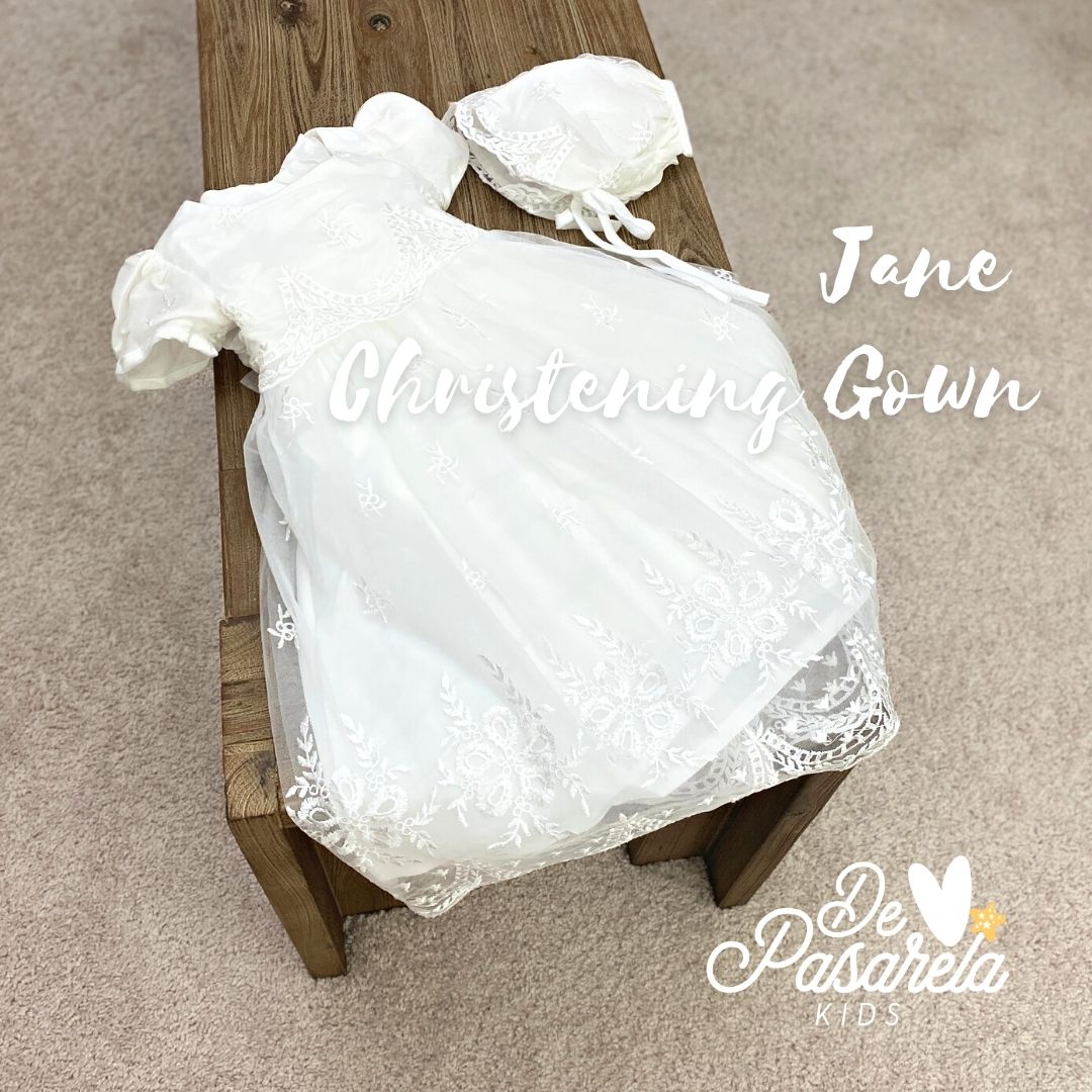 Grace - Christening Gown with Bonnet
