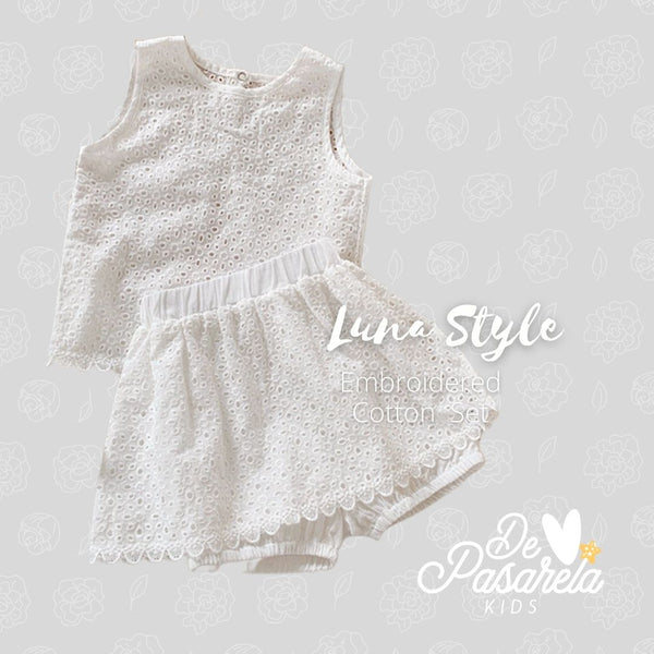 Embroidered Cotton - Luna Outfit for Toddler Girl