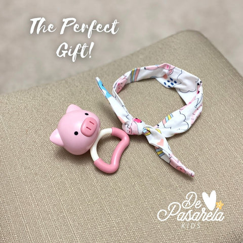 Cute and Fun Pink Piggy Accessories Gift Set for baby girl.