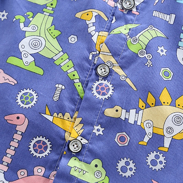 Robot Dinosaur Shorts Set for Toddler Boy