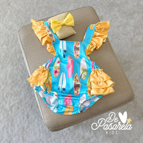 Surf-Up Baby Girl Romper by Pete + Lucy