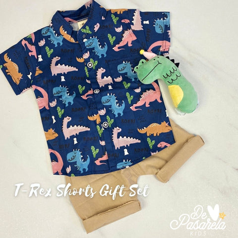 Cute T-Rex - Dinosaur Shorts Outfit Gift Set for Toddler Boy (18 months)