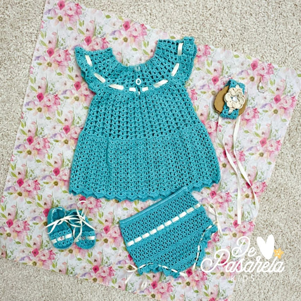 Coming Home Handmade Knitted Baby Girl Outfit Set -  Alaia Style